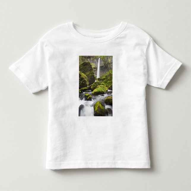 OR, Columbia River Gorge, Elowah Falls und Kleinkind T-shirt (Vorderseite)