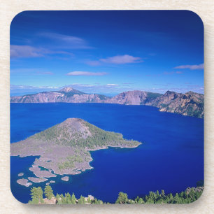 OR, Crater Lake NP, Wizard Island und Krater Getränkeuntersetzer