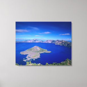 OR, Crater Lake NP, Wizard Island und Krater Leinwanddruck