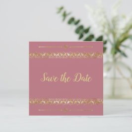 Or de luxe Enregistrer la date Invitation