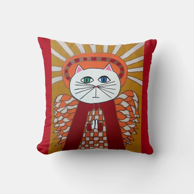 Or de rouge d'ange de chat de coussin d'art de (Recto)