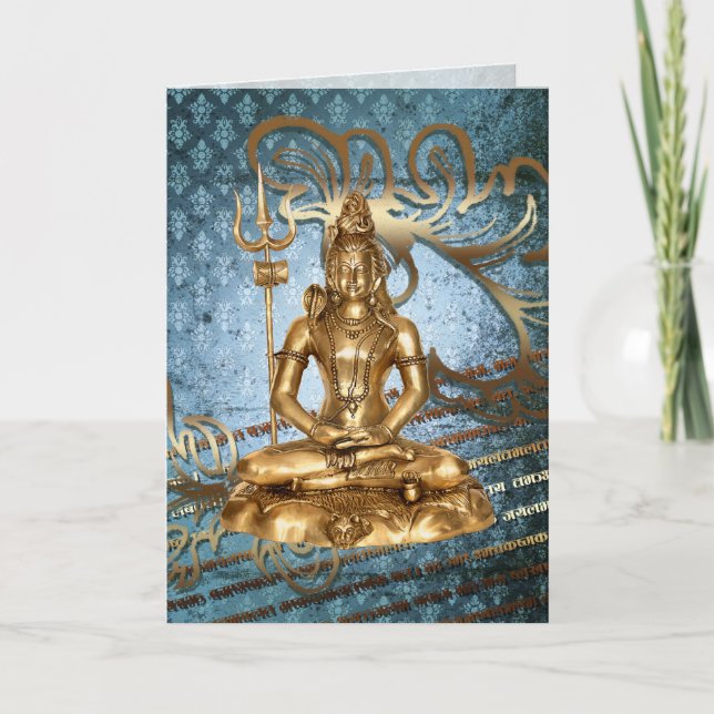 Or de Shiva, bleu, carte pour notes de carte de (Devant)