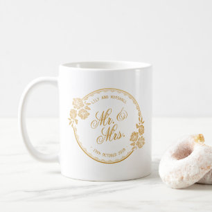 Or élégant personnalisé épousant la tasse de  