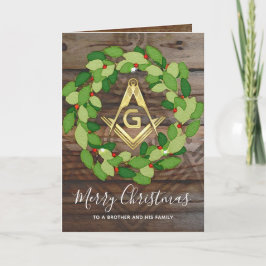Or en bois rustique maçonnique des cartes de Noël