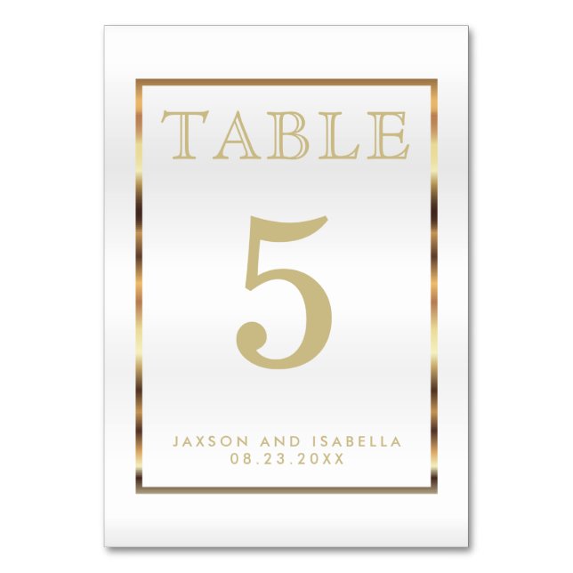 Or et Blanc - Carte de Table (Par défaut)