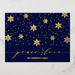 Or et bleu marine   Carte postale Foil de Noël