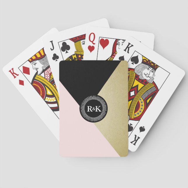 Or et cartes de jeu noires de tisonnier de (dos)
