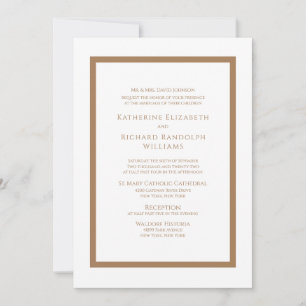 Or et Faire-part de mariage blanc