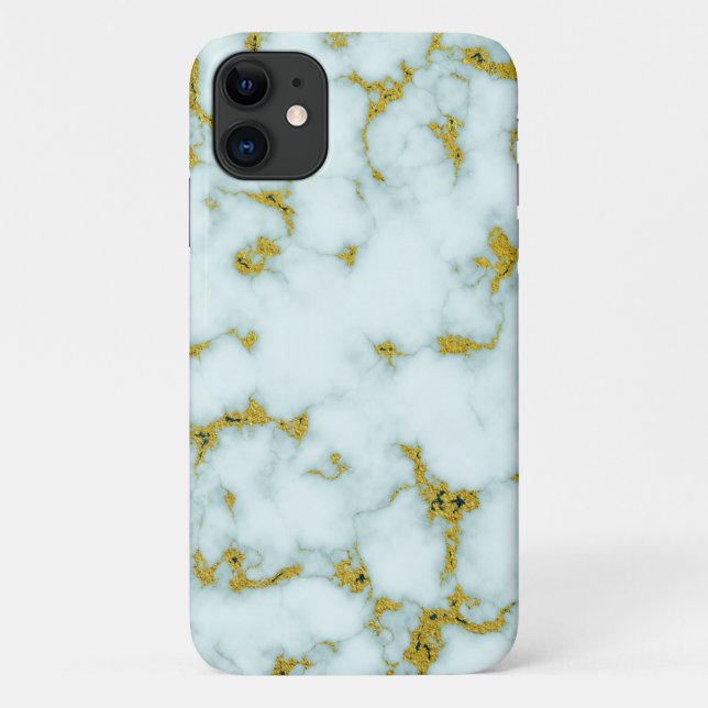 Or et Marbre blanc élégant | Coque de téléphone pe (Dos)