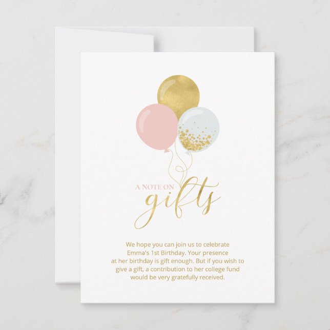 Or et rose | Carte cadeau anniversaire (Devant)