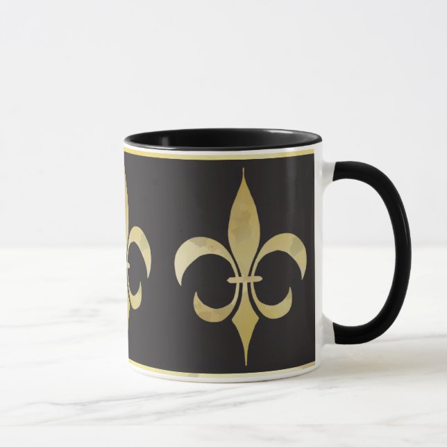 Or et tasse Fleur-De-lis noire (Droite)