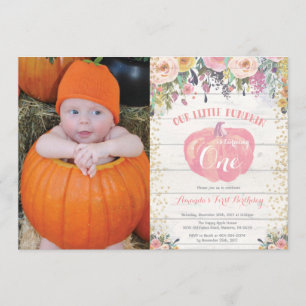 Or floral de première invitation d'anniversaire de