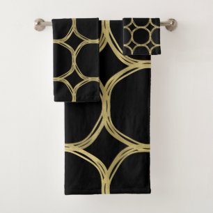 Or Glam & Anneaux Noirs Moderne Glam