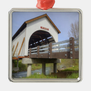 OR, Jackson County, McKee Covered Bridge Silbernes Ornament