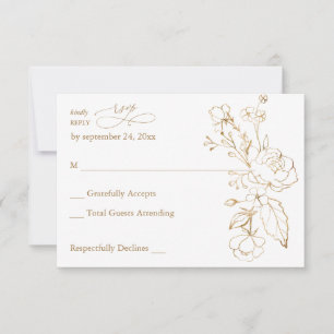 Or Linal Floral Blanc & Or sans Repas RSVP
