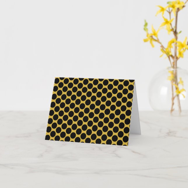 Or métallique avec cartes de voeux de style point  (Fleur jaune)