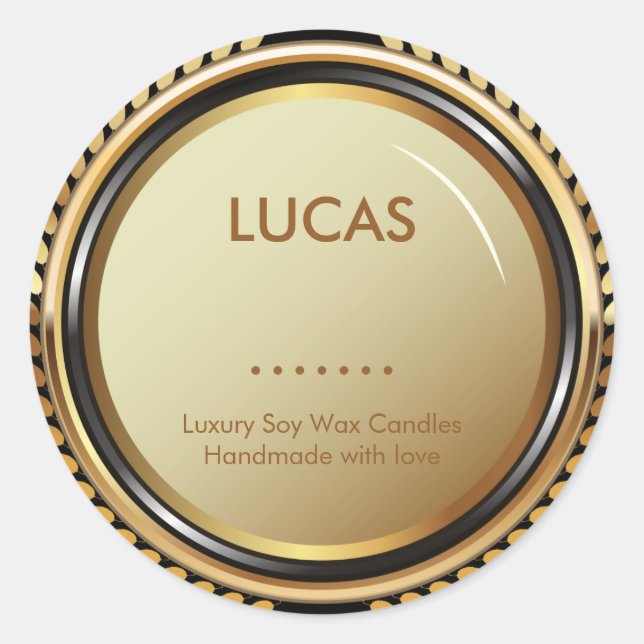 Or métallique et Étiquettes noirs (Devant)