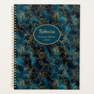 Or Moderne Floral Bleu Sarcelle Personnaliser