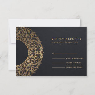 OR NOIR CLASSIQUE ORNATE MANDALA MARIAGE RSVP