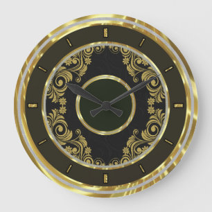 Or noir et horloge murale Remous-Élégante