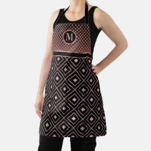Or noir et Rose dans un tablier Motif géométrique