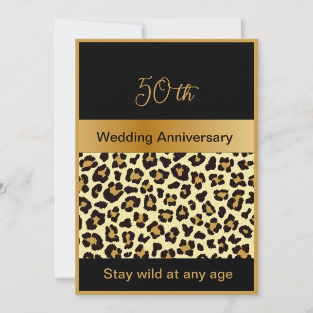 or noir rester sauvage 50e anniversaire Carte Plat (Devant)