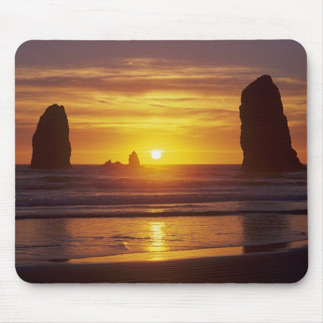 OR, Oregon Coast, Cannon Beach, Küsten bei 2 Mousepad (Vorne)