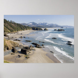 OR, Oregon Coast, Ecola Staat Park, Crescent 2 Poster
