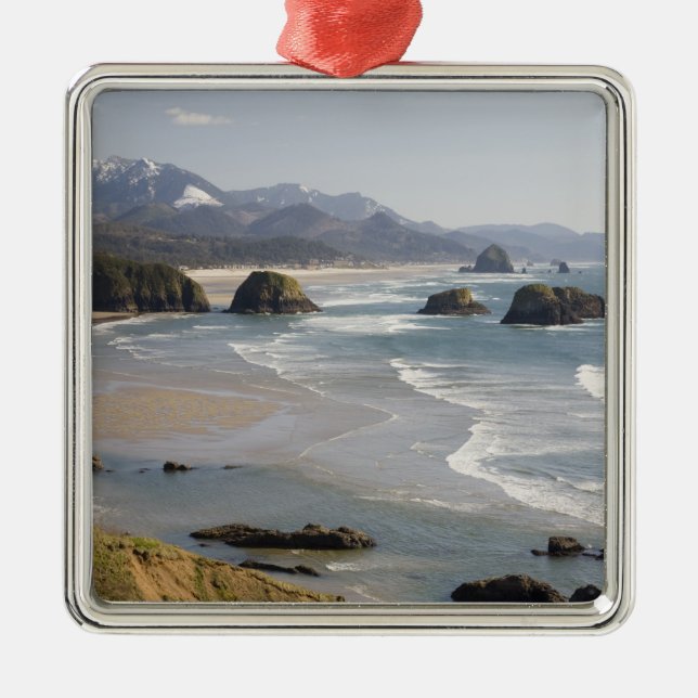 OR, Oregon Coast, Ecola Staat Park, Crescent Silbernes Ornament (Vorne)