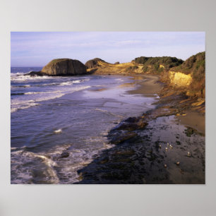 OR, Oregon Coast, Newport, Küstenlinie am Siegel Poster