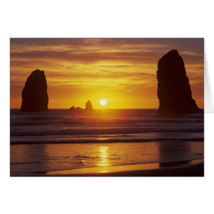OR, Oregon-Küste, Cannon Beach, Meeresstapel bei 2