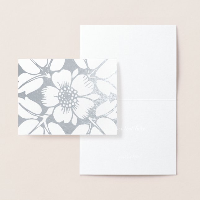 Or ou Argent Moderne élégant modèle floral (Affichage)