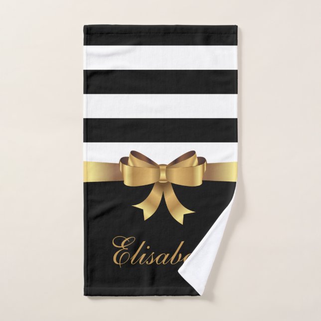 Or personnalisé, ARC d'or de rayures audacieuses (Serviette à main)