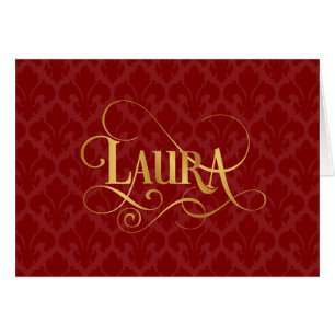 Or personnalisé Fleur-De-Lis rouge de Laura de