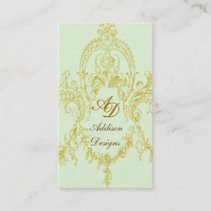 Or rococo élégant de cadre et cartes de visite