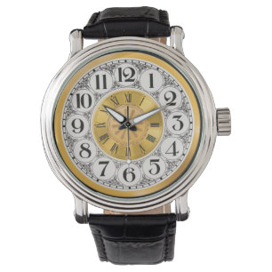 Or Roman numeral chic montre visage Art Déco