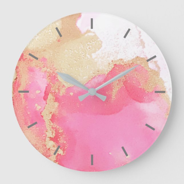 Or rose Abstrait sans nombre grande horloge (Recto)