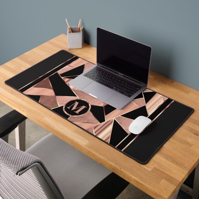 Or rose et noir dans un Motif Abstrait (Bureau 2)