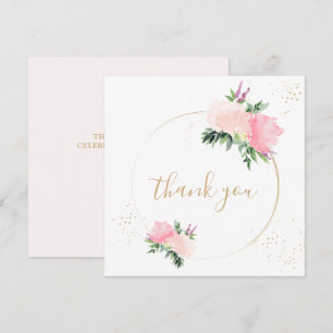 Or rose Floral Anniversaire Plat Carte de remercie