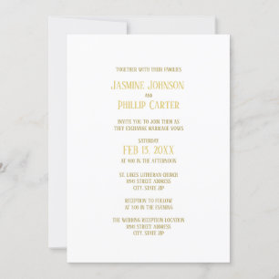 Or simple - Invitation Mariage/Réception