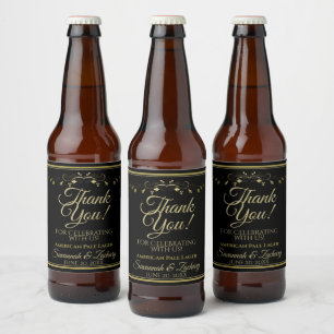 Or sur Mariage noir bouteille de bière Étiquette M