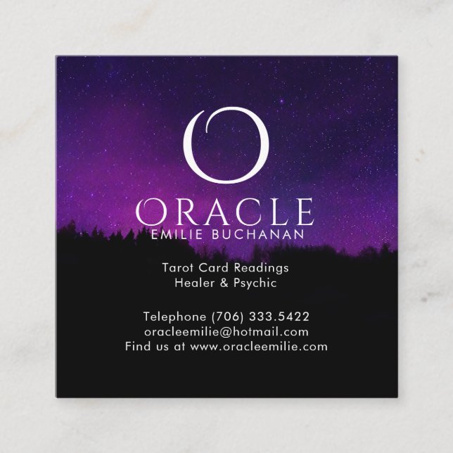 Oracle und psychische Visitenkarten Quadratische Visitenkarte (Vorderseite)