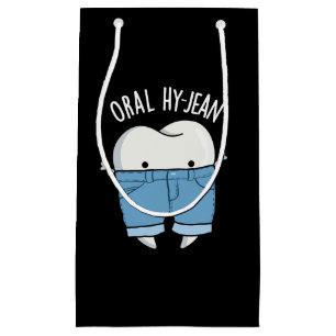 Oral Hy-jean Funny Tooth Pun Dark BG Kleine Geschenktüte