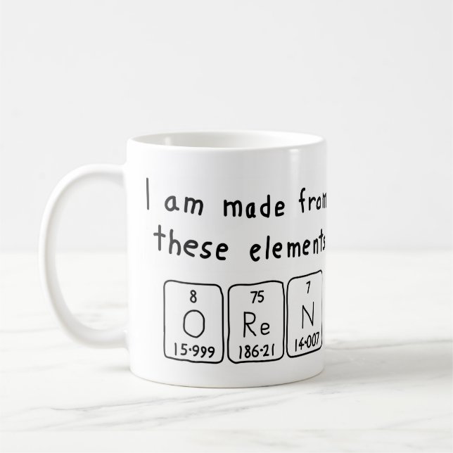 Orale periodische Tasse von Tabellennamen (Links)