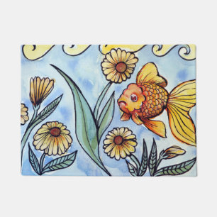 Oranda Extravagant Goldfish Illustration Fußmatte