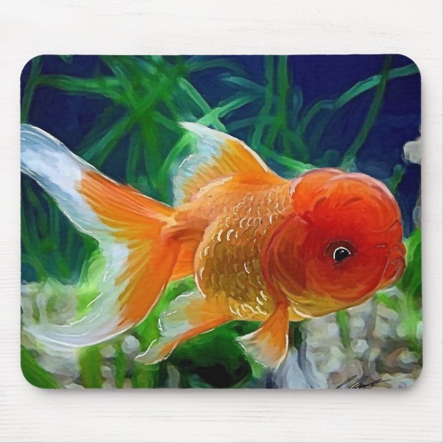 Oranda Goldfisch Mousepad (Vorne)