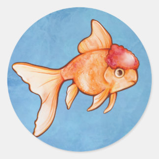 Oranda Goldfish Runder Aufkleber