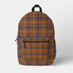 Orang-Lila Karo-Abstraktes Muster Bedruckter Rucksack