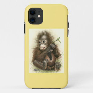 Orang-Utan-Baby mit Blättern title_seo2