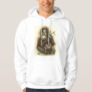 Orang-Utan-Baby mit Blättern Hoodie